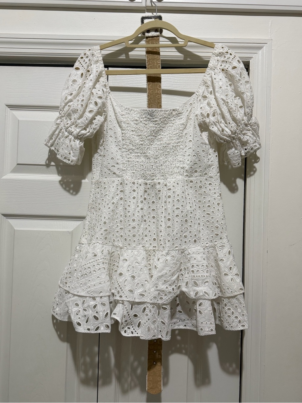 Charo Ruiz White Eyelet Mini Dress